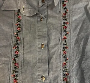 Embroidered Gray Button thumbnail 1