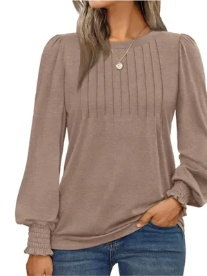 SUNBS Women's Long Sleeve Pleated Shirts thumbnail 1