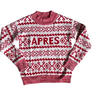 A New Day Apres Crew Neck Graphic Pullover Sweater Red Size Medium thumbnail 6