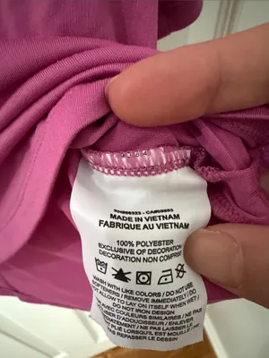 Nike Women's Dri-FIT Pink Cropped Athletic Tee small Orangetheory branded thumbnail 3
