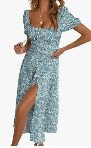Amazon Floral Green Midi Dress thumbnail 1