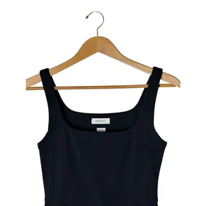 Aritzia Babaton Square Neck Biker Short Romper Women Medium Black Bodysuit thumbnail 4