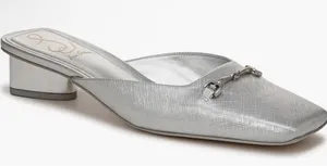 Sam Edelman Women Ollie Square Toe Bit Mule in Silver Size 8.5 Equestrian thumbnail 1
