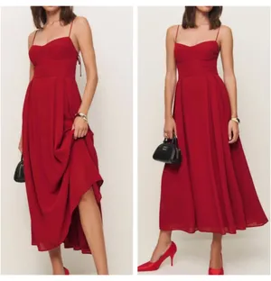 Reformation Jaelynn Dress - Sangre Red thumbnail 6