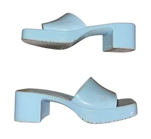 Steve Madden "Harlin" Jelly Block Heel Sandals Sky Blue Size 8 Open Toe Platform thumbnail 1