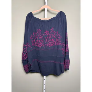 Free People Persuasion Embroidered Peasant Tunic Blouse M‎ Boho Cottagecore thumbnail 10
