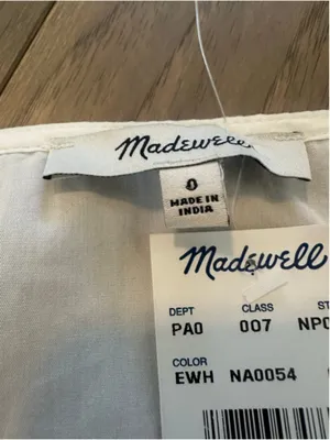 Madewell Twist Front Seamed Top Poplin White Size 0 thumbnail 5