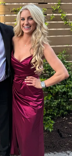 Satin Strapless Dress Red thumbnail 1