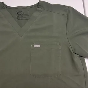 FIGS Technical Collection Olive Short Sleeve PO1644 Medical Scrub Shirt- Large thumbnail 11