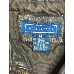 VTG My Clothes Chocolate Leather Biker Vest size Medium thumbnail 4