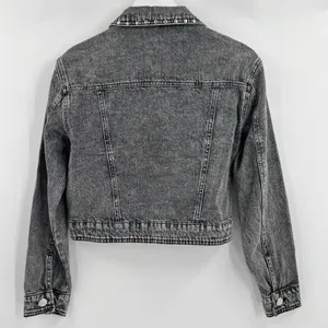 Rebecca Minkoff‎ Studded Denim Jean Jacket Black Gray 100% Cotton Size Small thumbnail 5
