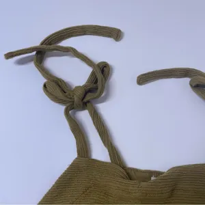 Madewell Tie Shoulder Ribbed Tank Top Spiced Olive Green Size Small thumbnail 4
