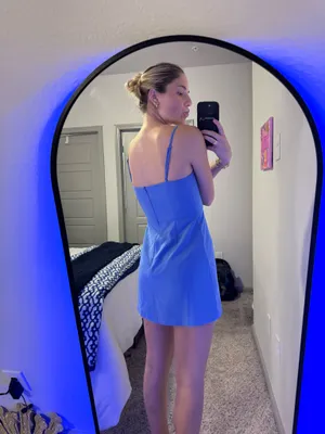 Periwinkle French connection basic mini dress thumbnail 2
