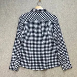 J.Crew Perfect Shirt Navy White Gingham Button‎ Down Long Sleeve Top Sz 6 School thumbnail 2