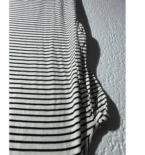 ZARA Black & White Striped V-Neck Midi T-Shirt Dress – Size M thumbnail 2