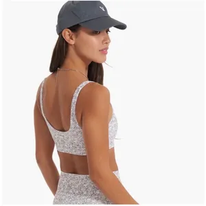 Vuori Women Purple White Floral Leopard Print Daily Sports Bra Size Large thumbnail 10