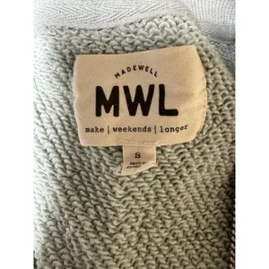 Madewell MWL Airyterry Quarter Zip Sweatshirt Mint Green Women's Size Small‎ thumbnail 8