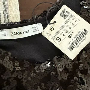 NWT Zara Knit Black Sequin Tank Top S thumbnail 6