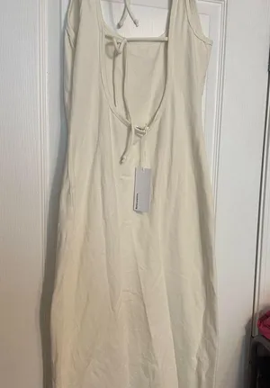 Reformation Cream Dress thumbnail 5