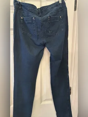 Per Se Dark Blue Denim Jeans with Pink and Purple Airbrush thumbnail 2