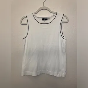 KARL‎ LAGERFELD PARIS Women’s Tipped Knit Tank Top Size S thumbnail 2
