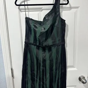 Jay Godfrey Emerald Black One-Shoulder Cocktail Mini Dress Size 8 thumbnail 2