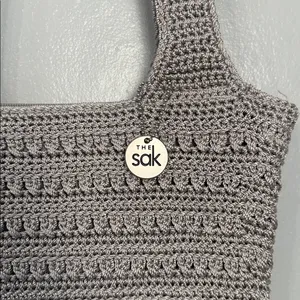 The Sak Woven Top ZIp closure Crotchet Bag cream thumbnail 2
