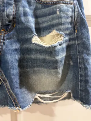 American Eagle Outfitters Blue Distressed Denim Mini Skirt Size 6 thumbnail 3