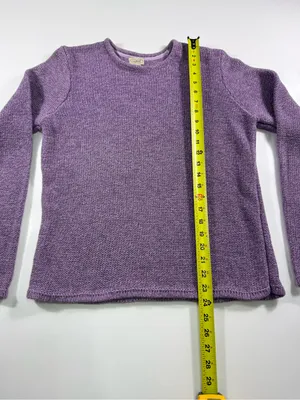 L.L. Bean 100% Cotton Lavender Crewneck Sweater thumbnail 3