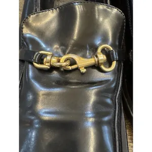 Vintage Coach Made in Italy 2" Block Heel Black Leather Y2K Horse‎ Bit Size 8N thumbnail 5