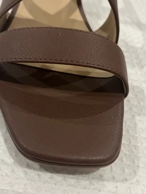 Life Stride Brown Leatherette Crisscross Block Heel Sandals thumbnail 4