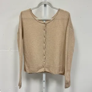 Cuyana Single-Origin‎ Cashmere Minimalist Button Cardigan Sweater Medium Beige thumbnail 2