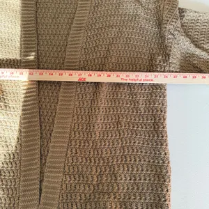 Zyia Active XL Tan Chunky Basketweave Knit Open Front Cardigan Sweater Cozy‎ thumbnail 3