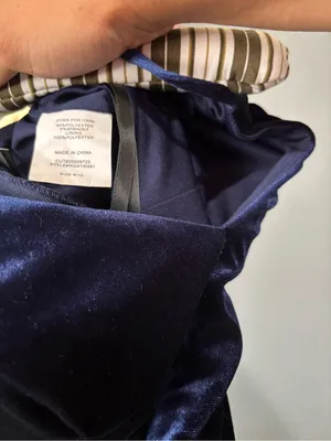 Windsor Navy Velvet Maxi Slip Dress - V-Neck Sleeveless thumbnail 5