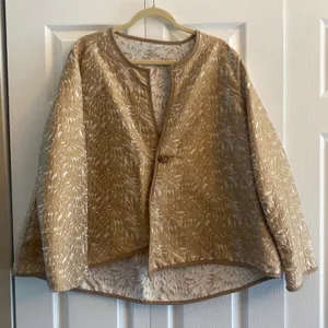 Winding River Gala Jacket Womens Size XL Gold Jacquard High Low Swing Evening‎ thumbnail 1