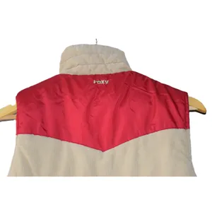 Roxy Reversible Puffer Vest Women Red Tan Excellent Western Corduroy Quilted thumbnail 8