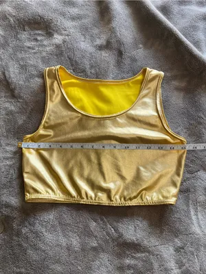 GOLD OUT Metallic Crop Tank Top Casual Costume Gameday Adult Sz M EUC thumbnail 3