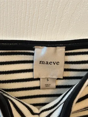 Anthropologie Maeve White and Black Striped Tube Top thumbnail 4