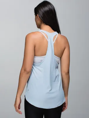 Lululemon Medium Light Blue White Striped 105 F Singlet Racerback Tank Top thumbnail 3