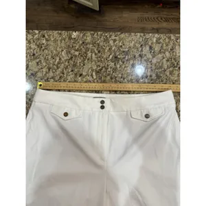 Talbots White Wide Leg Pants Crested Buttons Size 16P Coin Pockets‎ Nautical thumbnail 6