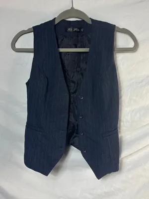 Vintage Office Siren Vest in Navy thumbnail 2