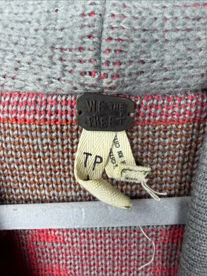 We The Free Gray oversized Hooded Cardigan with Aztec print wool blend thumbnail 2