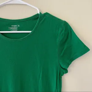 Old Navy holiday green XL cotton women’s short sleeved shirt summer top‎ comfort thumbnail 2