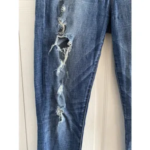 American Eagle Hi-Rise Jegging Womens Size 2 Blue Distressed Ripped Denim Cotton thumbnail 2
