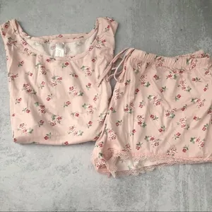 Flora Nikrooz Pink Floral Print Tank Top and Shorts 2 Piece Pajama Set NEW thumbnail 1