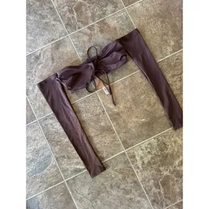 SKIMS Swim Long Sleeved Bikini Top Cocoa Size Small thumbnail 8