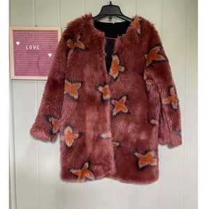 Free People RARE HTF Wrap Me Up Star Faux Fur Fun Jacket Coat‎ Blogger Fav Fall thumbnail 3