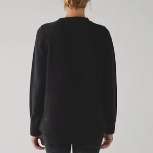 Lululemon Fleece Be True Crew  Pullover Sweatshirt Black thumbnail 4