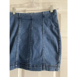 Free People Modern Femme Denim Mini Skirt Womens Size‎ 2 Blue Boho Y2K Cotton thumbnail 2