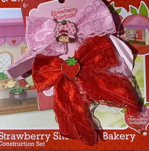 Strawberry Shortcake 2 Pack Lace Hair Bows NWT thumbnail 3